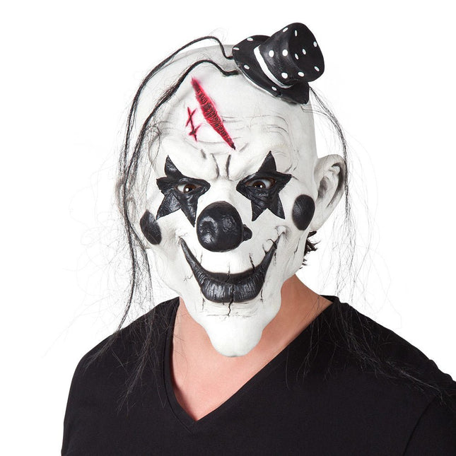 Halloween Masker Clown Wit Haar van Boland koop je bij Partywinkel