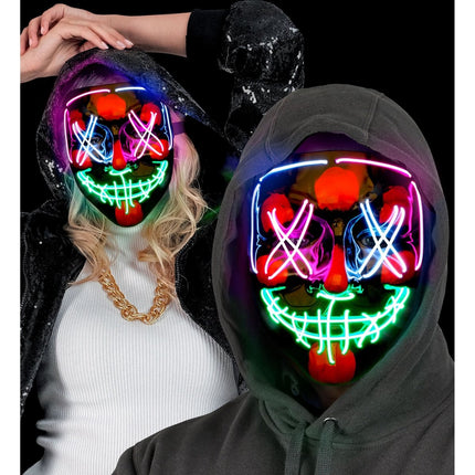 Halloween Masker Gekleurd Met Licht van Widmann koop je bij Partywinkel