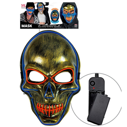 Halloween Masker Gekleurd Schedel Met Licht van Widmann koop je bij Partywinkel