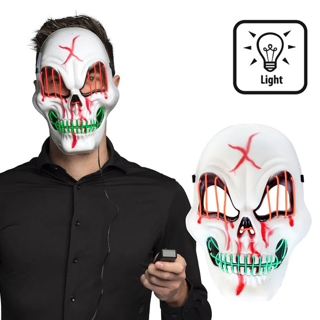 Halloween Masker Led Skelet van Boland koop je bij Partywinkel