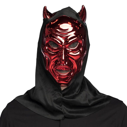 Halloween Masker Rood Duivel Met Kap van Boland koop je bij Partywinkel