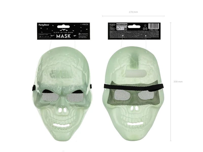 Halloween Masker Schedel Glow In The Dark van Partydeco koop je bij Partywinkel