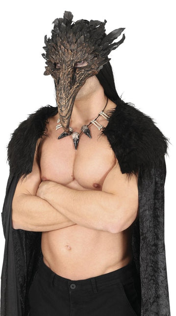 Halloween Masker Snavel Met Veren van Fiestas Guirca koop je bij Partywinkel