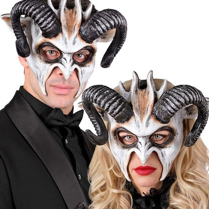 Halloween Masker Zwart Wit Bok van Widmann koop je bij Partywinkel