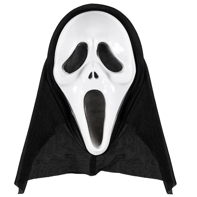 Halloween Masker Zwart Wit Spook van Widmann koop je bij Partywinkel