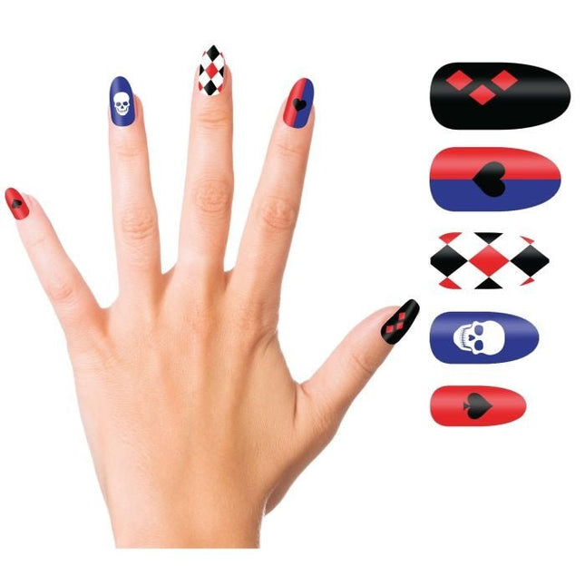 Halloween Nep Nagels Harley Quin 10st van Fiestas Guirca koop je bij Partywinkel