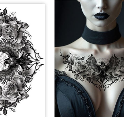 Halloween Nep Tattoo Zwart Raaf van Fiestas Guirca koop je bij Partywinkel