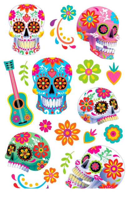 Halloween Nep Tattoos Catrina van Fiestas Guirca koop je bij Partywinkel
