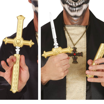 Halloween Nep Zwaard Dolk Kruis 26cm van Fiestas Guirca koop je bij Partywinkel