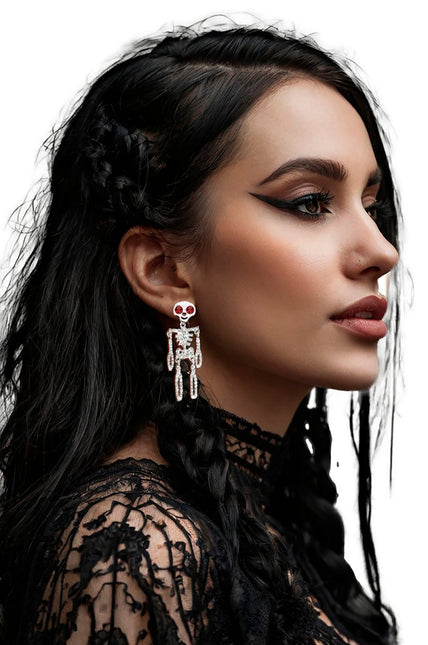 Halloween Oorbellen Skelet 6,5cm van Fiestas Guirca koop je bij Partywinkel