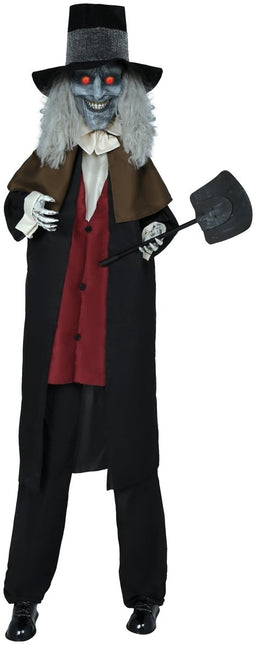 Halloween Pop Begrafenisondernemer Met Licht, Geluid En Beweging 2,3m van Fiestas Guirca koop je bij Partywinkel