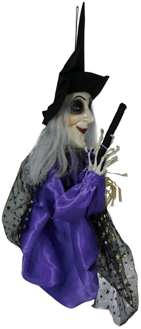 Halloween Pop Heks Met Licht, Geluid En Beweging 75cm van Fiestas Guirca koop je bij Partywinkel