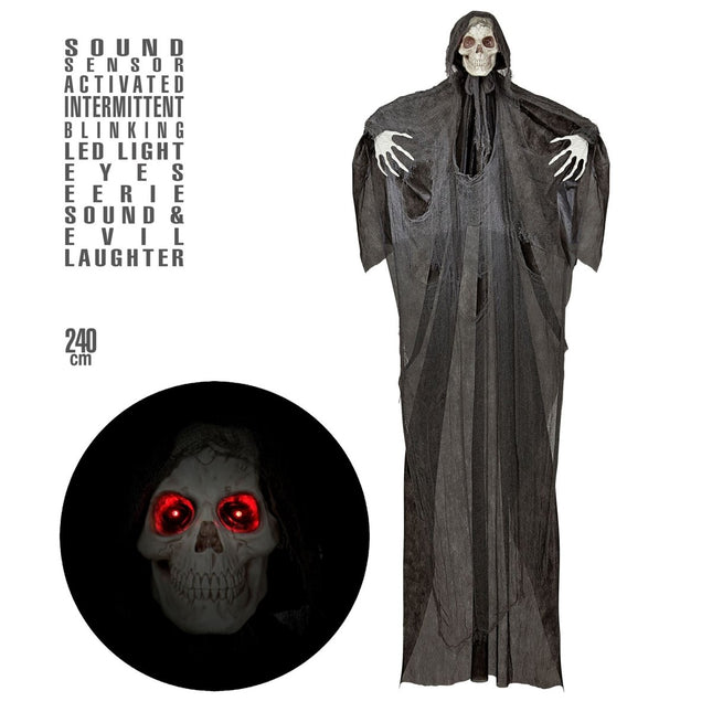 Halloween Pop Magere Hein Met Licht En Geluid 2,4m van Widmann koop je bij Partywinkel