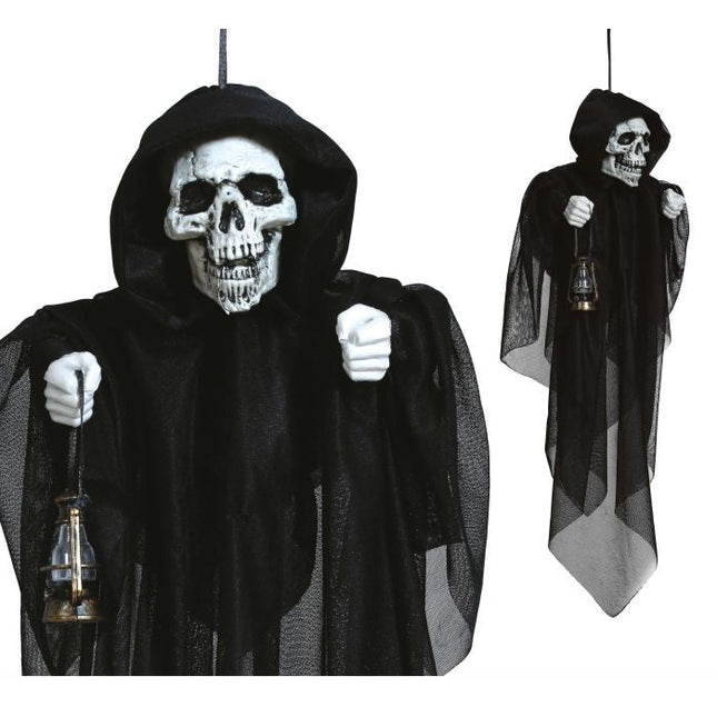 Halloween Pop Skelet Met Lantaarn 50cm van Fiestas Guirca koop je bij Partywinkel