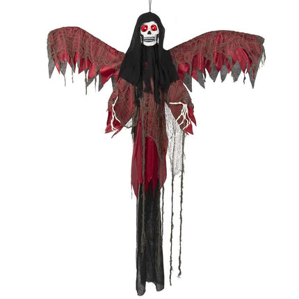 Halloween Pop Vliegend Skelet Rood 198cm van Boland koop je bij Partywinkel