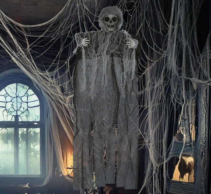 Halloween Pop Zwart Skelet Met Cape 60cm van Fiestas Guirca koop je bij Partywinkel