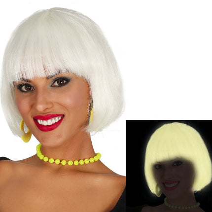 Halloween Pruik Bob Glow In The Dark van Fiestas Guirca koop je bij Partywinkel