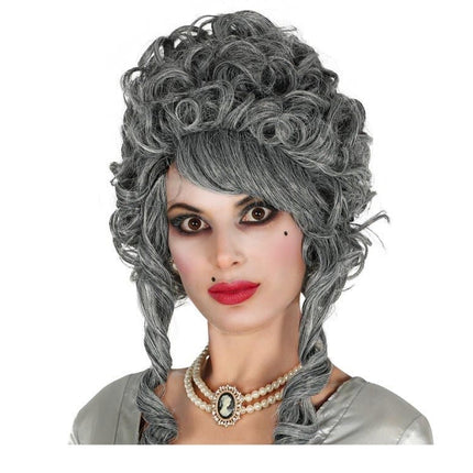 Halloween Pruik Opgestoken Grijs van Fiestas Guirca koop je bij Partywinkel