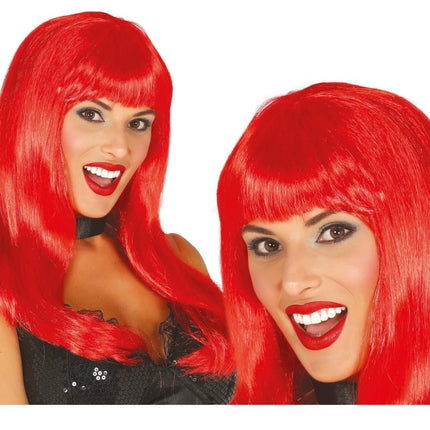 Halloween Pruik Pony Rood van Fiestas Guirca koop je bij Partywinkel