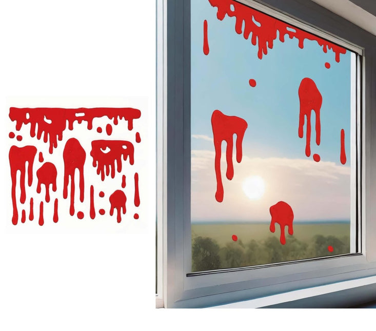 Halloween Raamdecoratie Bloed 25cm van Fiestas Guirca koop je bij Partywinkel