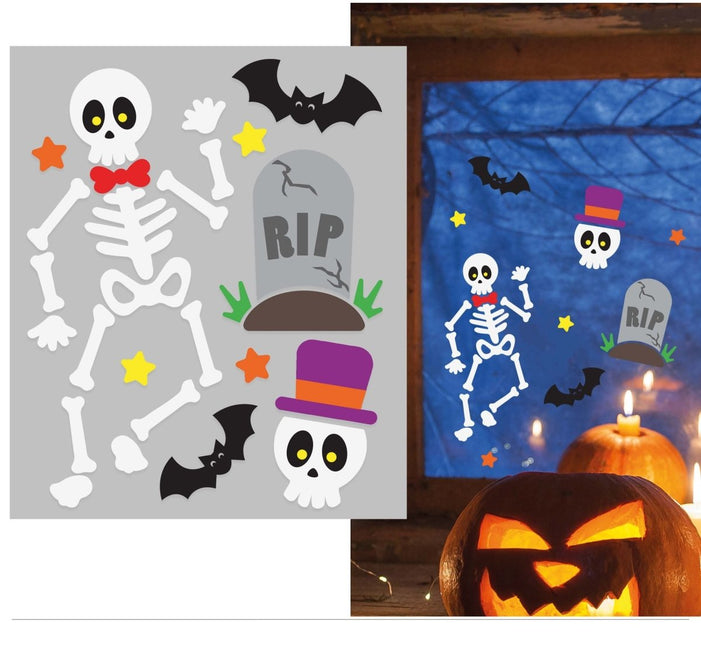 Halloween Raamsticker Skelet 25cm van Fiestas Guirca koop je bij Partywinkel