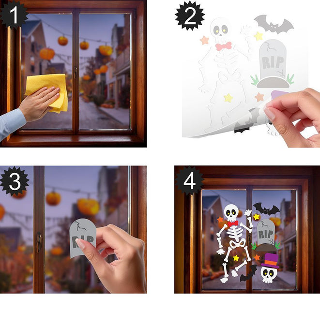 Halloween Raamsticker Skelet 25cm van Fiestas Guirca koop je bij Partywinkel