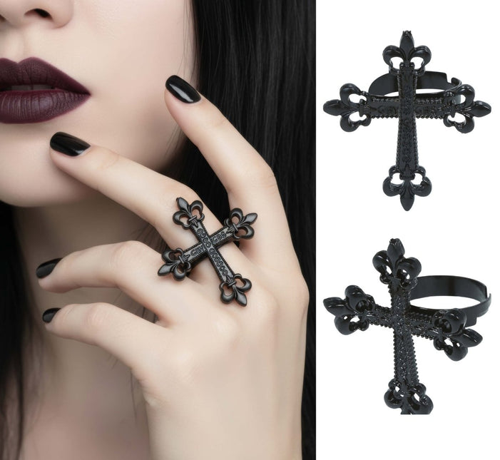 Halloween Ring Gotisch Kruis 4cm van Fiestas Guirca koop je bij Partywinkel