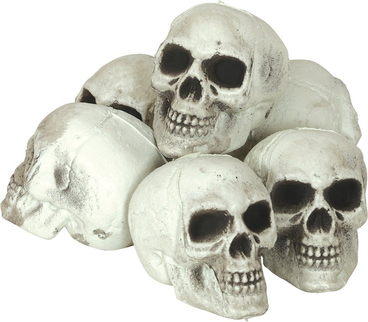 Halloween Schedel 8cm 6st van Fiestas Guirca koop je bij Partywinkel