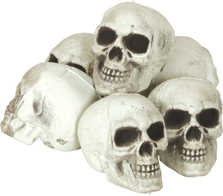 Halloween Schedel 8cm 6st van Fiestas Guirca koop je bij Partywinkel