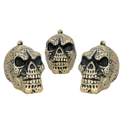 Halloween Schedel Goud 8cm 3st van Boland koop je bij Partywinkel