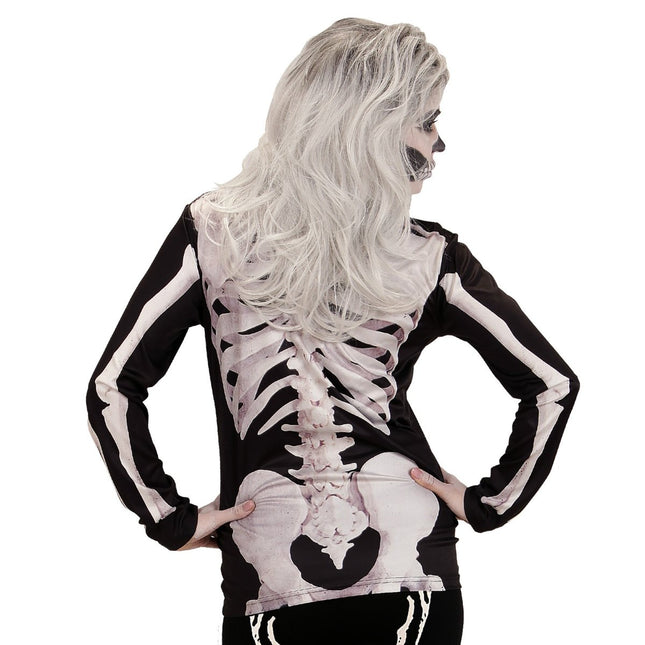 Halloween Shirt Dames Skelet van Widmann koop je bij Partywinkel