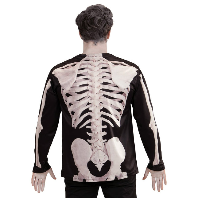Halloween Shirt Heren Skelet van Widmann koop je bij Partywinkel