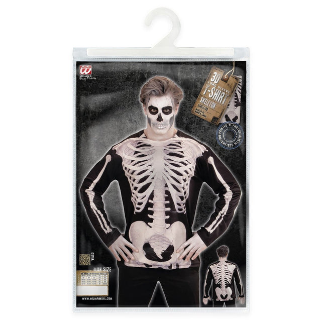 Halloween Shirt Heren Skelet van Widmann koop je bij Partywinkel