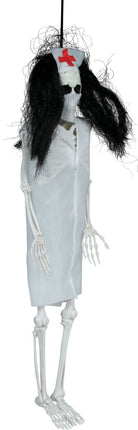Halloween Skelet Hangend Verpleegster 40cm van Fiestas Guirca koop je bij Partywinkel
