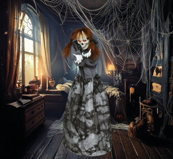 Halloween Skelet Met Licht, Geluid En Beweging 1,2m van Fiestas Guirca koop je bij Partywinkel