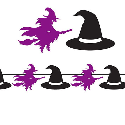 Halloween Slinger Zwart Paars Heksen 3m van Fiestas Guirca koop je bij Partywinkel