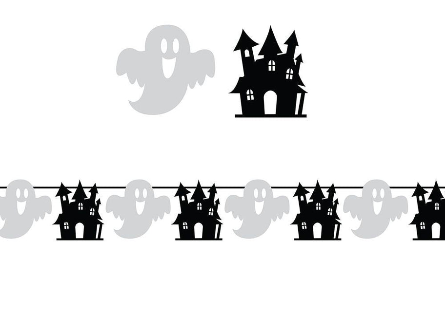 Halloween Slinger Zwart Wit 3m van Fiestas Guirca koop je bij Partywinkel