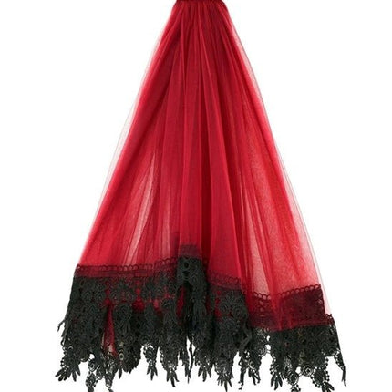 Halloween Sluier Rood Zwart van Widmann koop je bij Partywinkel