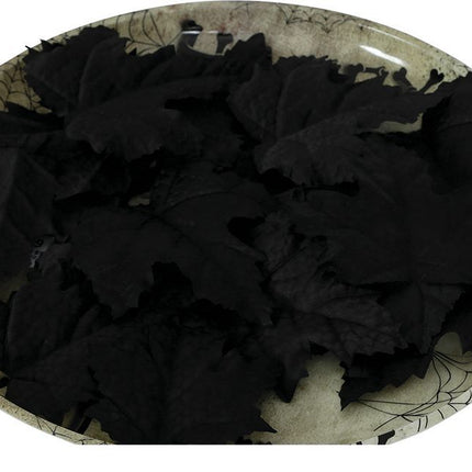 Halloween Tafeldecoratie Zwart Pompoen Bladeren 10cm 24st van Fiestas Guirca koop je bij Partywinkel