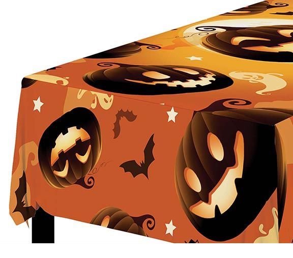 Halloween Tafelkleed Pompoen 2,74m van Fiestas Guirca koop je bij Partywinkel