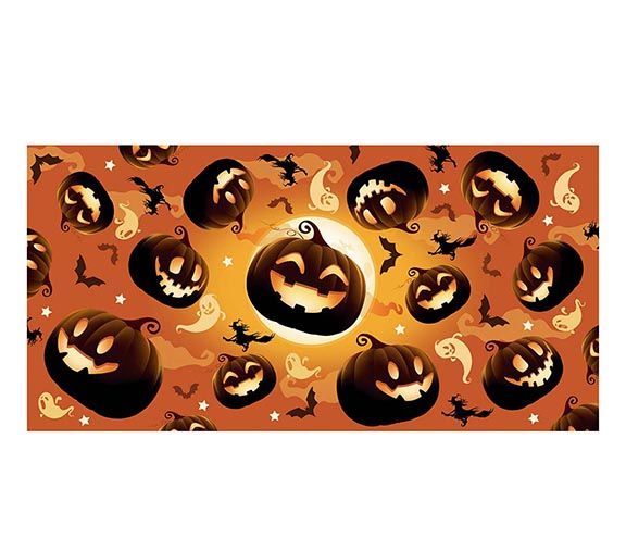Halloween Tafelkleed Pompoen 2,74m van Fiestas Guirca koop je bij Partywinkel