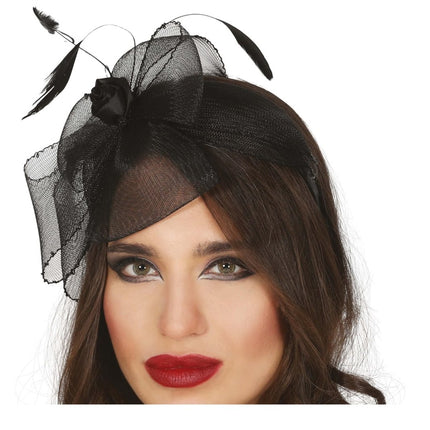 Halloween Tiara Bloemen Zwart van Fiestas Guirca koop je bij Partywinkel