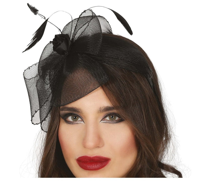 Halloween Tiara Bloemen Zwart van Fiestas Guirca koop je bij Partywinkel