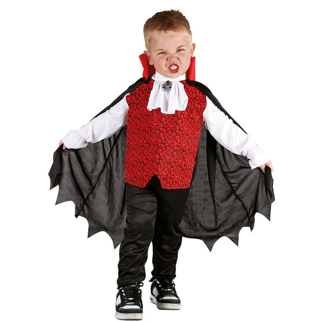 Halloween Vampier Kostuum Rood/Zwart Kind 3/4 jaar van Boland koop je bij Partywinkel