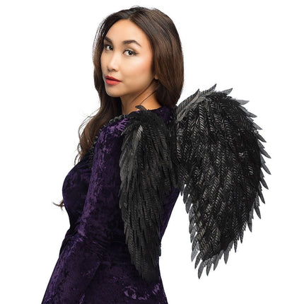 Halloween Vleugels Zwart Engel 55cm van Boland koop je bij Partywinkel