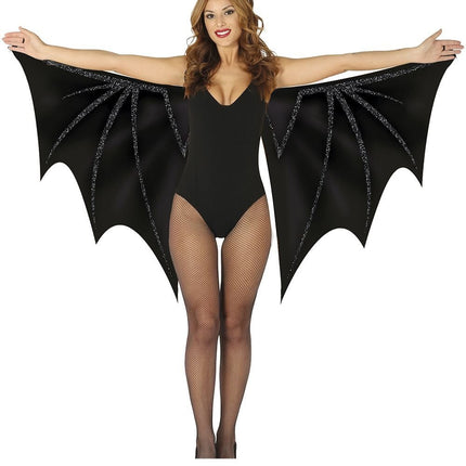 Halloween Vleugels Zwart Vleermuis 1,7m van Fiestas Guirca koop je bij Partywinkel