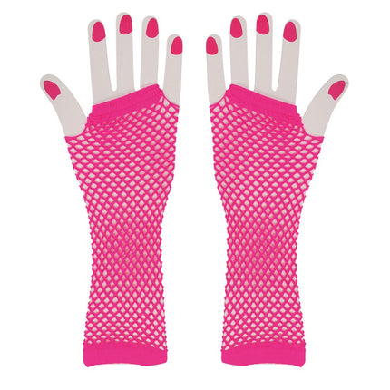 Handschoen Visnet Neon Fuschia van Fiestas Guirca koop je bij Partywinkel