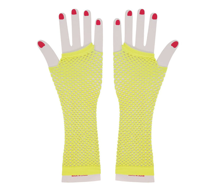 Handschoen Visnet Neon Geel van Fiestas Guirca koop je bij Partywinkel