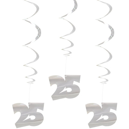 Hangdecoratie 25 Jaar 70cm 3st van Folat koop je bij Partywinkel