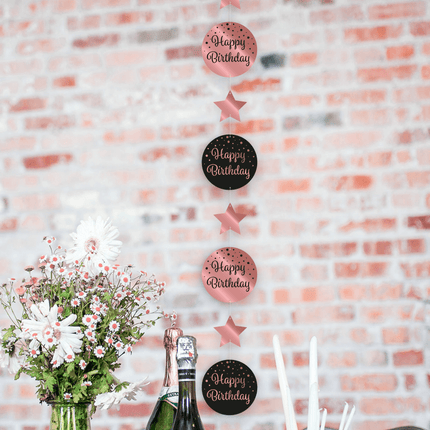 Hangdecoratie 60 Jaar Roze Zwart 20,5cm van Paper Dreams koop je bij Partywinkel